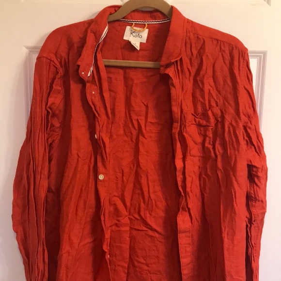 Koto Other - Rustic orange cotton button down